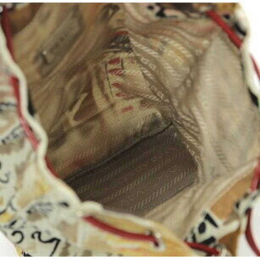 Prada Triangle Logo Drawstring Bag Beige Pink Tan… - image 6